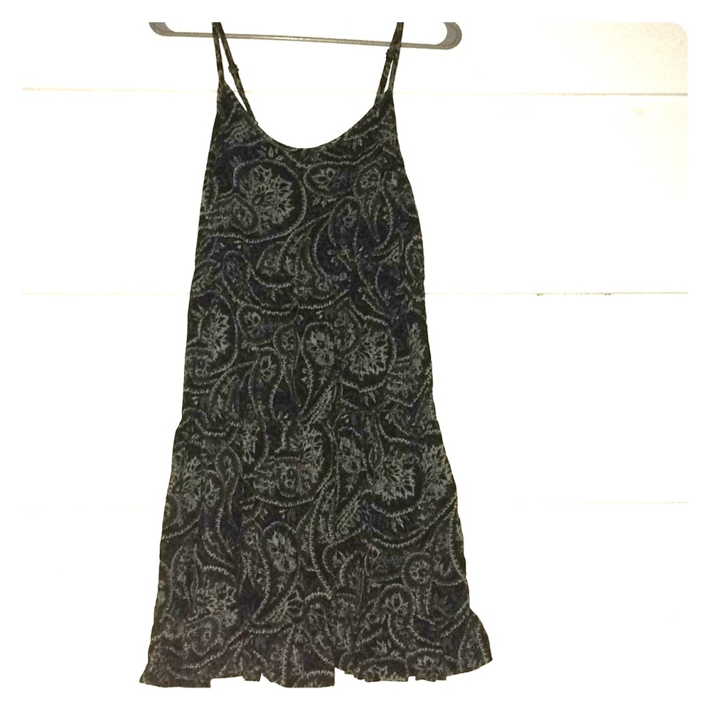 Mossimo L Black and Grey Midi Summer Sundress